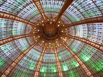 Low angle view of illuminated ceiling