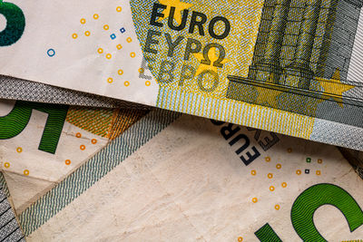 Close-up of paper currencies
