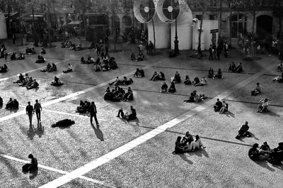 People in amusement park