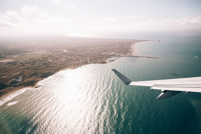 Aerial view of sea against sky