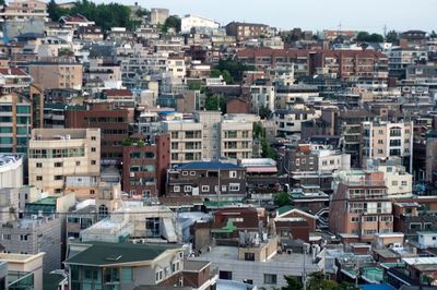 High angle view of townscape