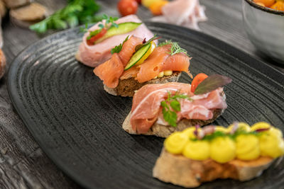 Close-up of food on table