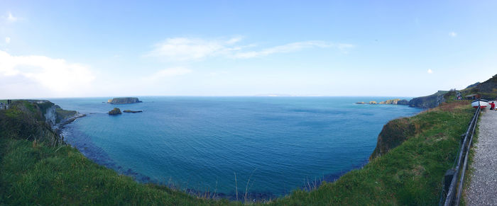 High angle view of sea against sky