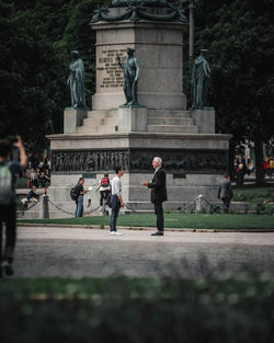 Group of people in front of building