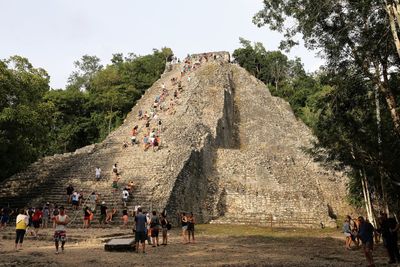 Group of people in a temple