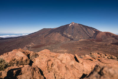 Panoramic view at volcano teide on spanish island tenerife