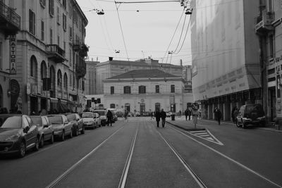 Road passing through city