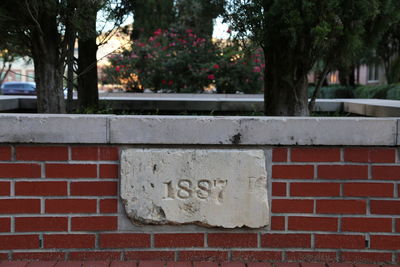 Close-up view of brick wall