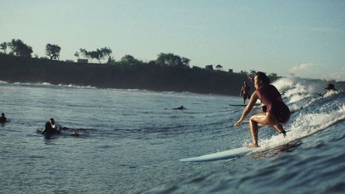 Man surfing in sea