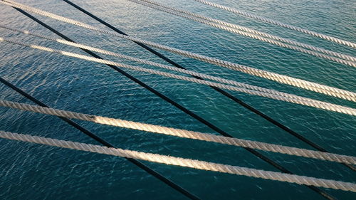 Ropes over sea