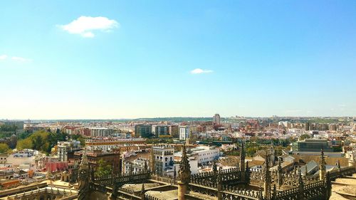 Cityscape against blue sky