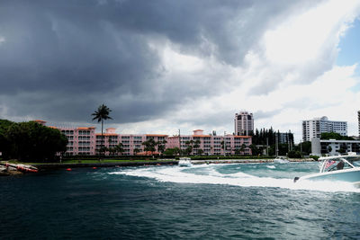 Scenic view of sea against cloudy sky