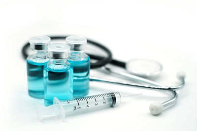 Close-up of objects over white background