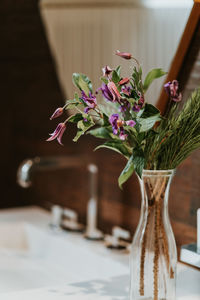 Close-up of flower pot on table