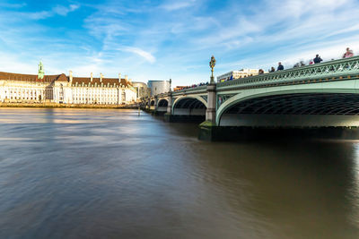 Arch bridge over river