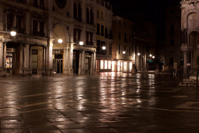 Illuminated street light at night