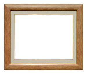 Blank picture frame against white background