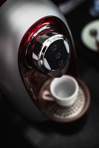 Close-up of coffee cup on table