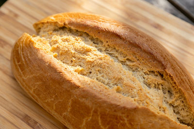 High angle view of bread on table