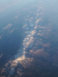 Aerial view of sea and land