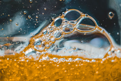 Close-up of water drops on glass