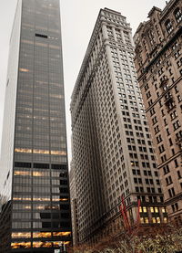 Low angle view of modern buildings in city