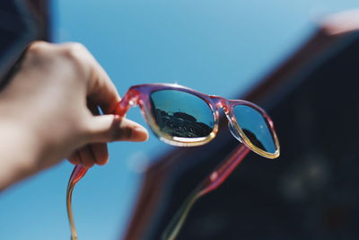 Close-up of man wearing sunglasses