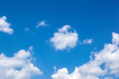 Low angle view of clouds in blue sky