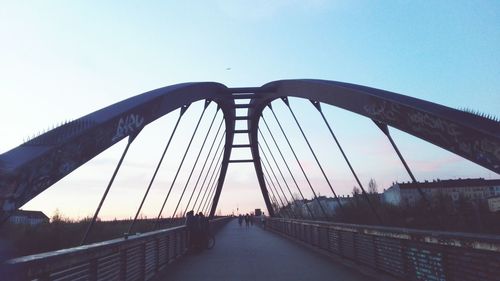 View of suspension bridge against sky