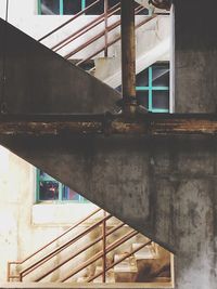 Low angle view of staircase in old building