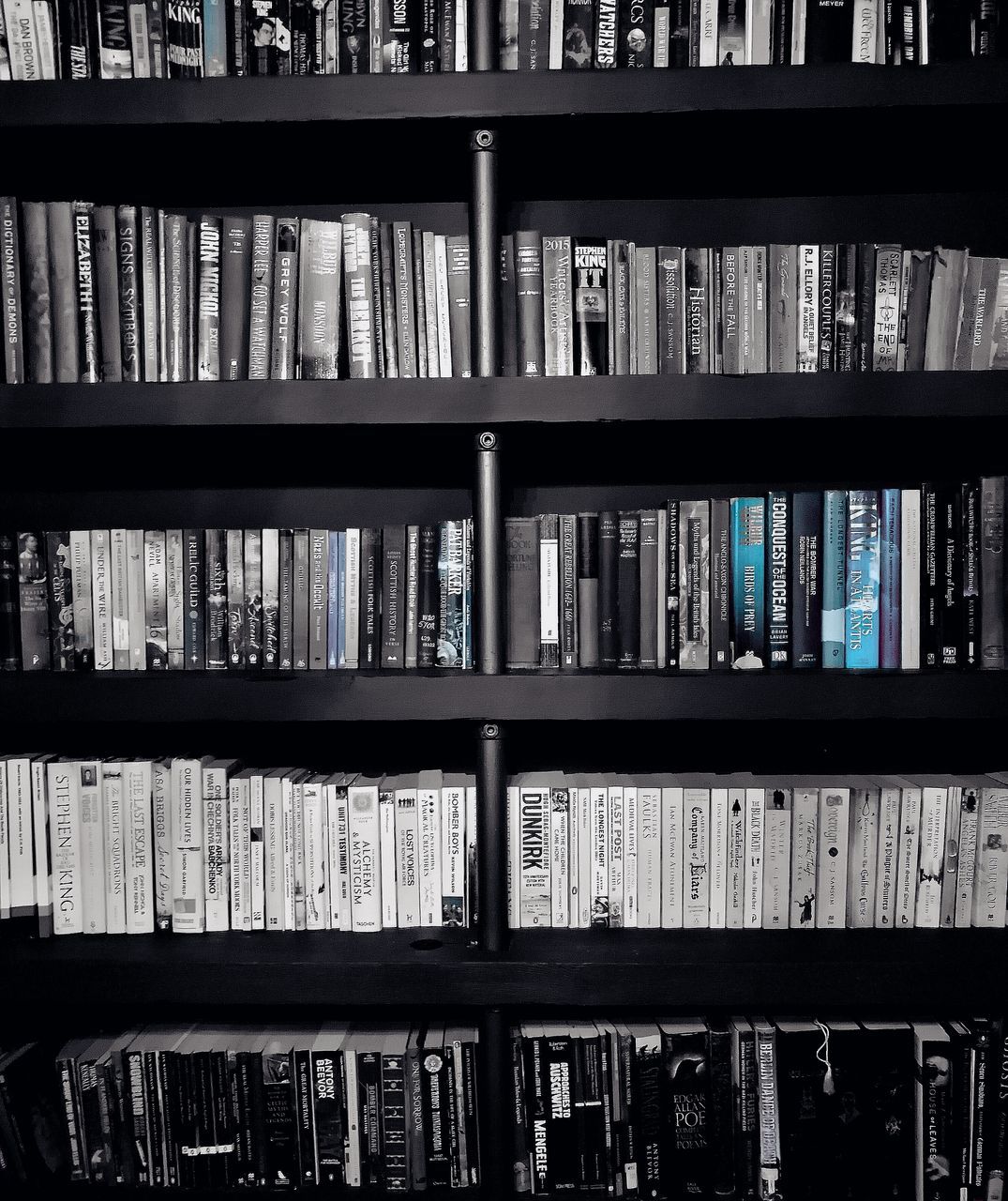 FULL FRAME SHOT OF BOOKS IN SHELF