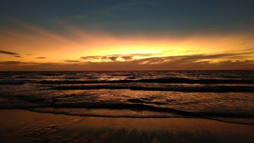 Golden sundown ocean view