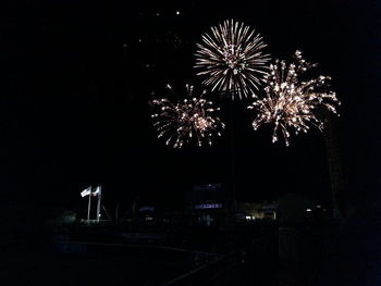 Low angle view of firework display