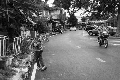 People on street in city