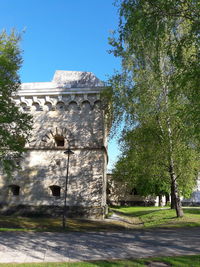 Low angle view of old ruin building