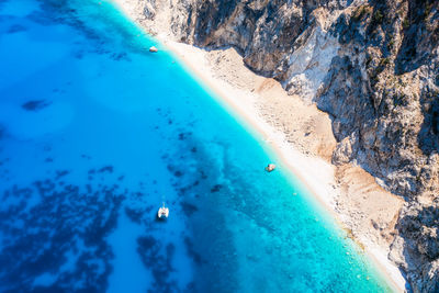 High angle view of beach