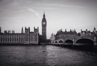 Westminster bridge with big ben and houses of parliament