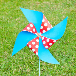 Close-up of paper toy on field