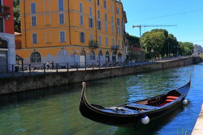 View of boats in canal