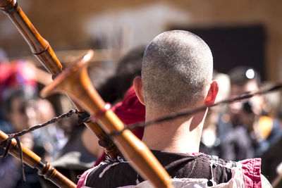 Close-up of chain on metal