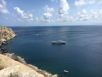 High angle view of sea against sky