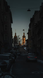 Cars on street in city