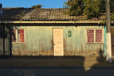 Exterior of old building against sky