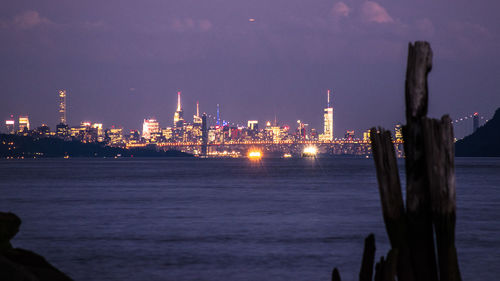 Illuminated city at night