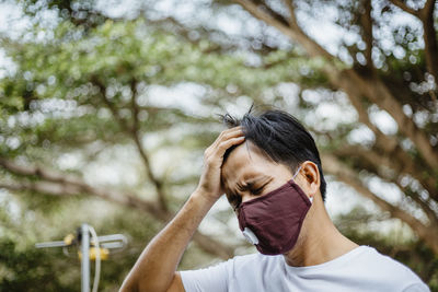 Portrait of young man outdoors