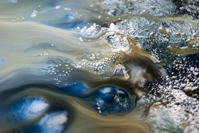 High angle view of bubbles in water