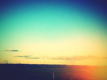 Scenic view of silhouette landscape against clear sky