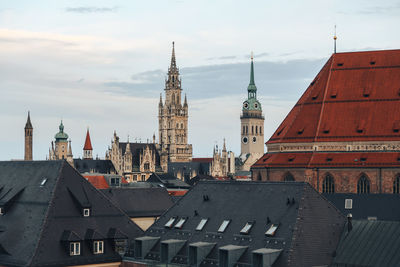 Panoramic view of buildings in city against sky in munich