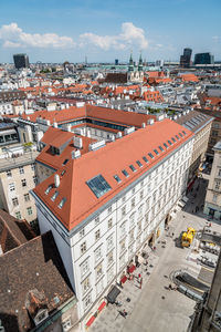 High angle view of town