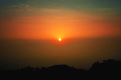 Scenic view of dramatic sky during sunset